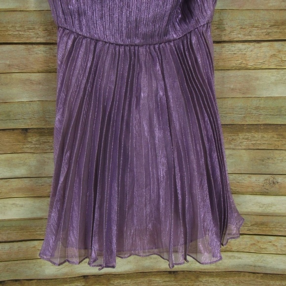 Collective The Label Metallic Purple Off Shoulder Dress 8 - Picture 5 of 16